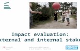 Impact evaluation: External and internal stakes Impact evaluation seminar - 2 to 6 December, Phnom Penh.
