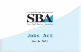 Jobs Act March 2011  Jobs Bill Updates  Parity  Comp Demo  MAS Set-asides  Misrepresentations  Subcontracting Payments & Plans.