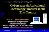 February 1997Presentation at University of Guelph, Ontario, Canada1 Cyberspace & Agricultural Technology Transfer in the 21st Century Dr. R.L. (Bob) Nielsen.