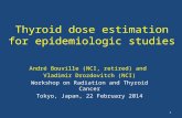 Thyroid dose estimation for epidemiologic studies André Bouville (NCI, retired) and Vladimir Drozdovitch (NCI) Workshop on Radiation and Thyroid Cancer.