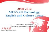 1 2008-2012 MIT-YZU Technology, English and Culture Camp Presenter: Nailing Lu Teaching Excellence Center, YZU.