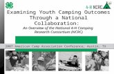 Examining Youth Camping Outcomes Through a National Collaboration: An Overview of the National 4-H Camping Research Consortium (NCRC) 2007 American Camp.