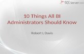 10 Things All BI Administrators Should Know Robert L Davis.