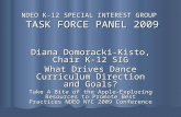 NDEO K-12 SPECIAL INTEREST GROUP TASK FORCE PANEL 2009 Diana Domoracki-Kisto, Chair K-12 SIG What Drives Dance Curriculum Direction and Goals? Take A Bite.