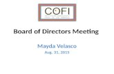 Board of Directors Meeting Mayda Velasco Aug. 31, 2015.