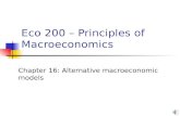 Eco 200 – Principles of Macroeconomics Chapter 16: Alternative macroeconomic models.