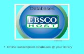 Databases Online subscription databases @ your library © EBSCOHost.
