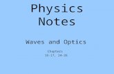 Physics Notes Waves and Optics Chapters 16-17, 24-26.