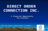 DIRECT ORDER CONNECTION INC. A Financial Opportunity For Everyone Click the arrow or mouse button to advance.