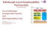 Edinburgh Local Employability Partnership 9 th December 2013 City of Edinburgh Strategic Skills Pipeline And SDS Employability Fund Brian Martin, City.