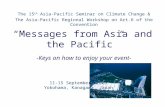 “Messages from Asia and the Pacific” The 15 th Asia-Pacific Seminar on Climate Change & The Asia-Pacific Regional Workshop on Art.6 of the Convention -Keys.