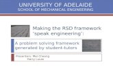 Making the RSD framework ‘speak engineering’: A problem solving framework generated by student-tutors Presenters: Mei Cheong Harry Lucas UNIVERSITY OF.