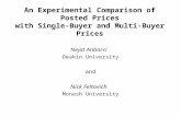 An Experimental Comparison of Posted Prices with Single-Buyer and Multi-Buyer Prices Nejat Anbarci Deakin University and Nick Feltovich Monash University.
