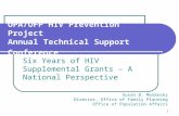 1 OPA/OFP HIV Prevention Project Annual Technical Support Conference Six Years of HIV Supplemental Grants – A National Perspective Susan B. Moskosky Director,