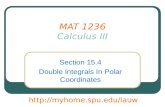 MAT 1236 Calculus III Section 15.4 Double Integrals In Polar Coordinates .