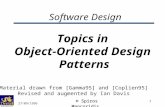 © Spiros Mancoridis 27/09/1999 1 Software Design Topics in Object-Oriented Design Patterns Material drawn from [Gamma95] and [Coplien95] Revised and augmented.