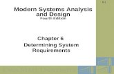 6-1 Chapter 6 Determining System Requirements Modern Systems Analysis and Design Fourth Edition.