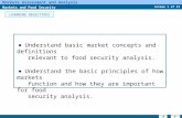 Screen 1 of 21 Markets Assessment and Analysis Markets and Food Security LEARNING OBJECTIVES Understand basic market concepts and definitions relevant.