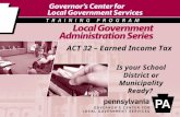 ACT 32 – Earned Income Tax Is your School District or Municipality Ready?