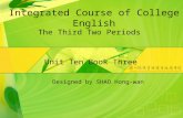 Integrated Course of College English The Third Two Periods Unit Ten Book Three Designed by SHAO Hong-wan.