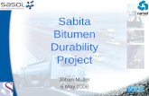 Sabita Bitumen Durability Project Johan Muller 6 May 2008.