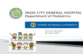 Clinical Clerkship SY 2011-2012. To acquire the basic knowledge, skills, and attitudes appropriate for the practice of pediatrics that serves as a foundation.
