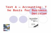 Text A — Accounting: The Basis for Business Decision.