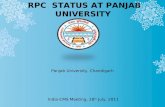 RPC STATUS AT PANJAB UNIVERSITY Panjab University, Chandigarh India-CMS Meeting, 28 th July, 2011.