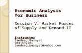 Economic Analysis for Business Session V: Market Forces of Supply and Demand-II Instructor Sandeep Basnyat 9841892281Sandeep_basnyat@yahoo.com.