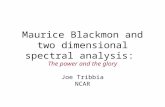 Maurice Blackmon and two dimensional spectral analysis: The power and the glory Joe Tribbia NCAR.