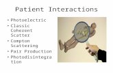 Patient Interactions Photoelectric Classic Coherent Scatter Compton Scattering Pair Production Photodisintegration.