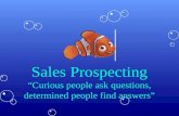 Sales Prospecting “Curious people ask questions, determined people find answers”