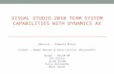 VISUAL STUDIO 2010 TEAM SYSTEM CAPABILITIES WITH DYNAMICS AX Advisor - Simanta Mitra Client - Shawn Hanson & Dave Froslie (Microsoft) Group - Dec10-08.