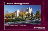 Leave Management Housing and Dining Services January 2011.