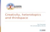 Creativity, heterotopics and thirdspace Tim Corcoran tim.corcoran@vu.edu.au.