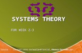 SYSTEMS THEORY FOR WEEK 2-3 Source : sizovai.ucoz.ru/ausland/social_theory/Systems.ppt