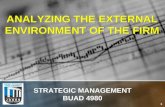 1 ANALYZING THE EXTERNAL ENVIRONMENT OF THE FIRM STRATEGIC MANAGEMENT BUAD 4980.
