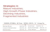 Strategies in Mature Industries, High-Growth-Phase Industries, Declining Industries, Fragmented Industries Shailaja Menon Roll No. 24 Gautam PrabhukeluskarRoll.