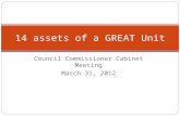 Council Commissioner Cabinet Meeting March 31, 2012 14 assets of a GREAT Unit.