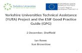 1 Yorkshire Universities Technical Assistance (YUTA) Project and the ESIF Good Practice Guide (GPG) 2 December, Sheffield Ian Rowe Sue Brownlow.