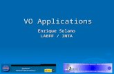 VO Applications Enrique Solano LAEFF / INTA. Move from download to service paradigm Leave the data where it is. Operations on data (search, cluster analysis,