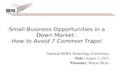 : How to Avoid 7 Common Traps! Small Business Opportunities in a Down Market: How to Avoid 7 Common Traps! National BDPA Technology Conference Date: August.