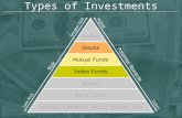 Types of Investments. Stocks / Mutual Funds / Index Funds Stocks Represent ownership of a company You buy them when… you think a company will increase.