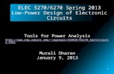 ELEC 5270/6270 Spring 2013 Low-Power Design of Electronic Circuits Tools for Power Analysis  vagrawal/COURSE/E6270_Spr13/course.html