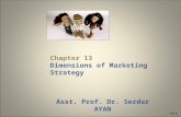 12-1 Chapter 13 Dimensions of Marketing Strategy Asst. Prof. Dr. Serdar AYAN 1.