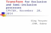 Applying the Radon Transform for Exclusive and Semi-inclusive processes CPhT@X, November 20, 2014 Oleg Teryaev JINR, Dubna.