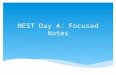 NEST Day 4: Focused Notes.  Revisit notes  Introduce Costa’s Levels of Inquiry  Practice writing questions Today’s Goals.