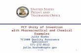 3/2/091 PCT Unity of Invention with Pharmaceutical and Chemical Examples Julie Burke TC1600 Quality Assurance Specialist 571-272-0512 julie.burke@uspto.gov.