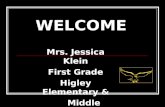 WELCOME Mrs. Jessica Klein First Grade Higley Elementary & Middle School.