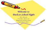 Welcome to Back-to-School Night Mrs. Murach 3 rd Grade - Room 114 Ridgewood Avenue School September 4, 2014.